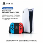 Pre-Owned Nintendo Switch / PS5 – 99% / 95% / 90% New Available, Fully Tested, 30% Off, 30-Day Warranty, Fast Shipping Australia –  108 t o 108to158 AUD