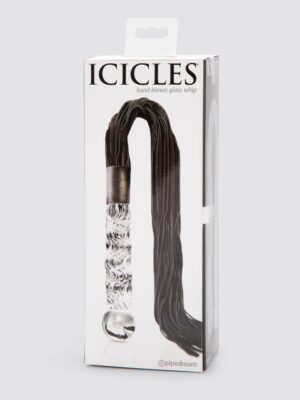 Icicles No 38 Glass Dildo with Leather Flogger
