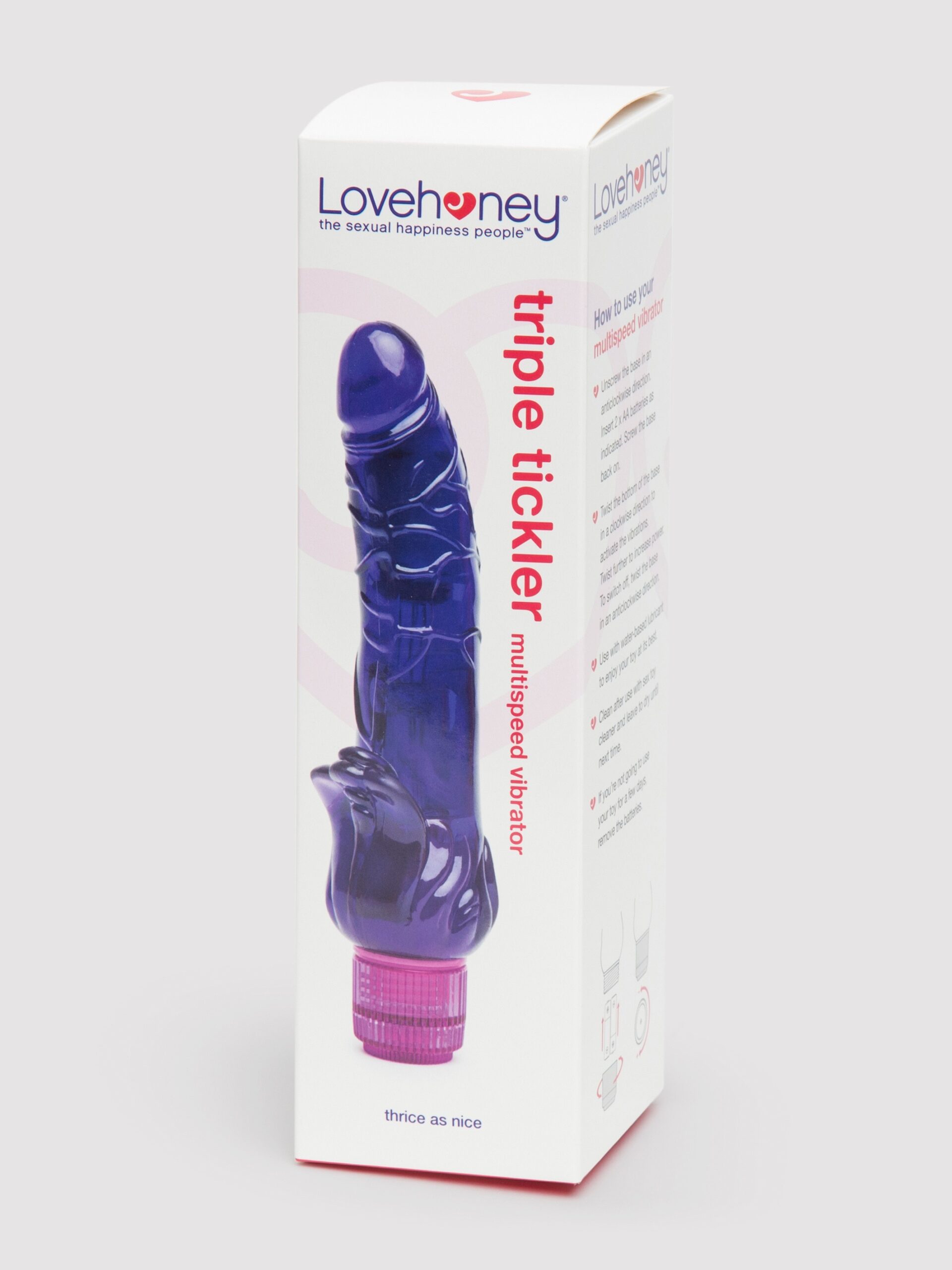 Lovehoney Triple Tickler Realistic Purple G-Spot Dildo Vibrator 5.5 inch - Image 6