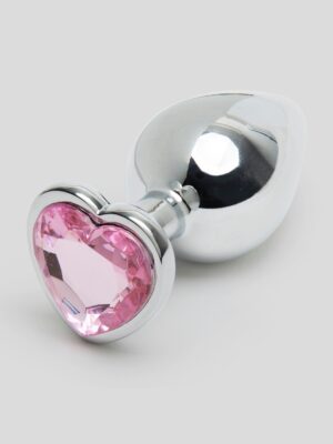 Lovehoney Jeweled Heart Metal Medium Butt Plug 3 Inch