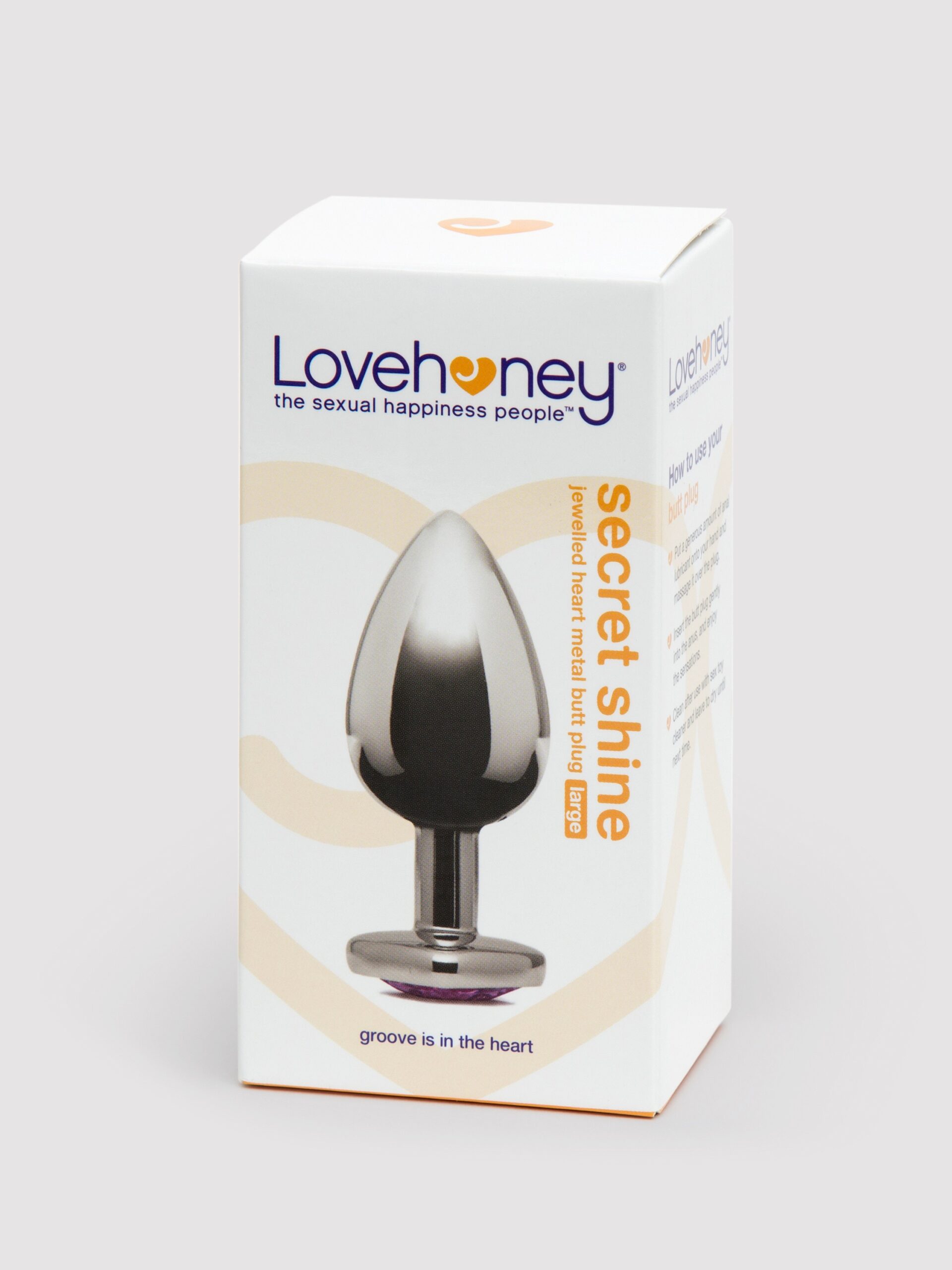 Lovehoney Jeweled Heart Metal Large Butt Plug 3.5 Inch - Image 5