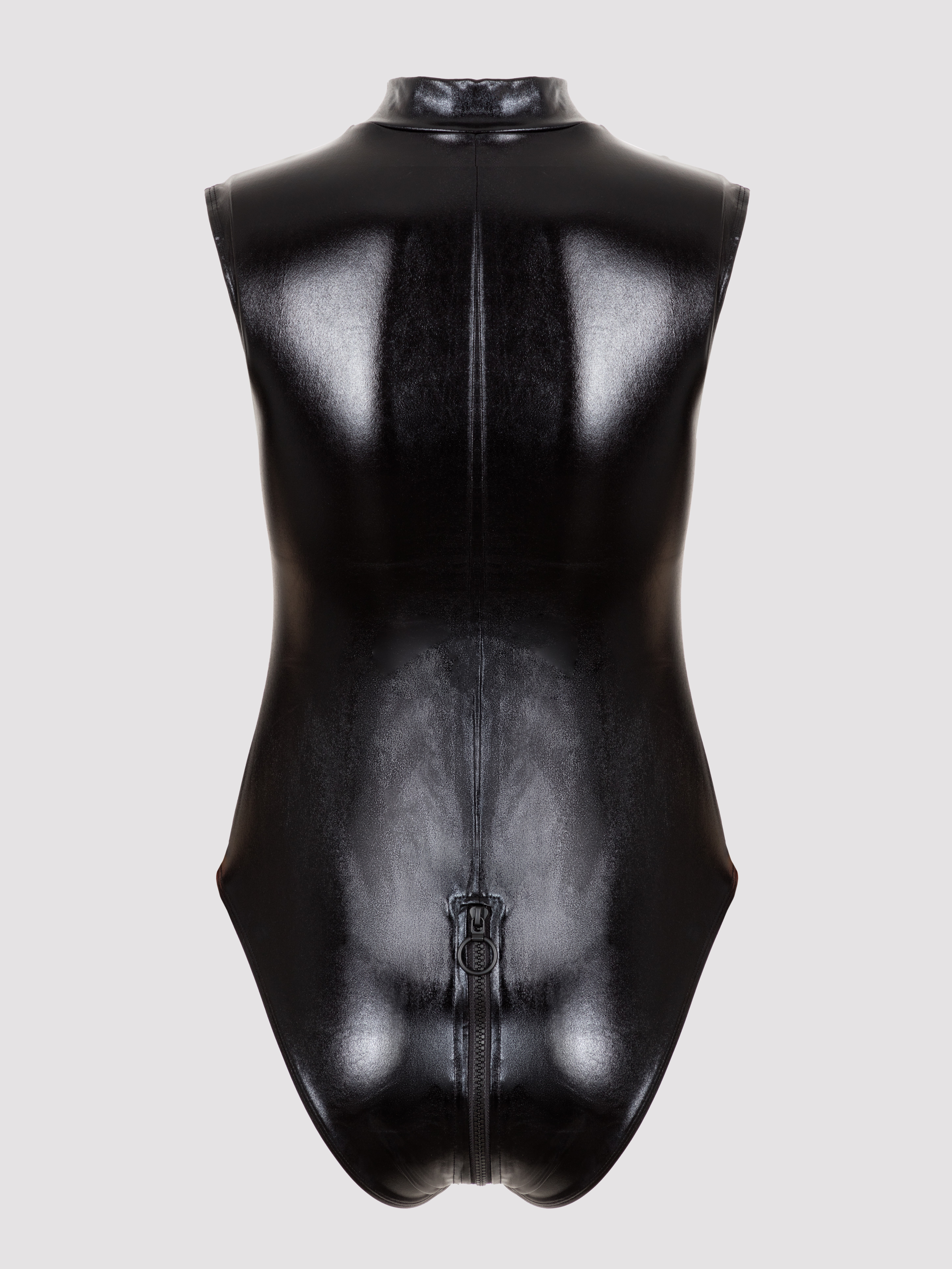 Lovehoney Plus Size Fierce Wet Look Peek-a-Boo Teddy - Image 8
