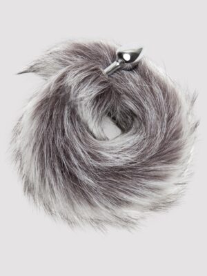 DOMINIX Deluxe Stainless Steel Small Faux Silver Fox Tail Butt Plug