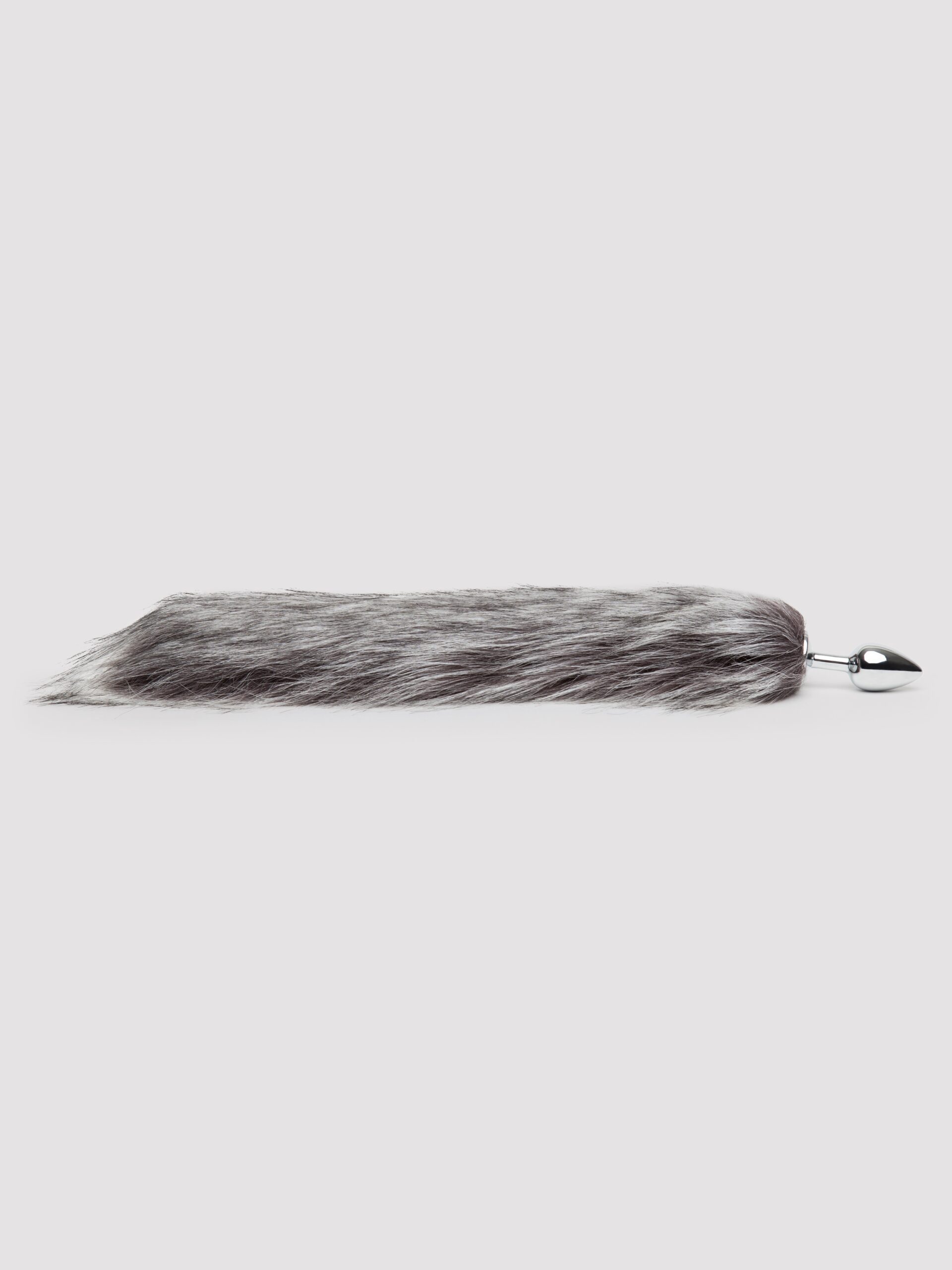 DOMINIX Deluxe Stainless Steel Small Faux Silver Fox Tail Butt Plug - Image 2