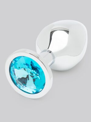 Lovehoney Jeweled Silver Aluminum Medium Butt Plug 3 Inch