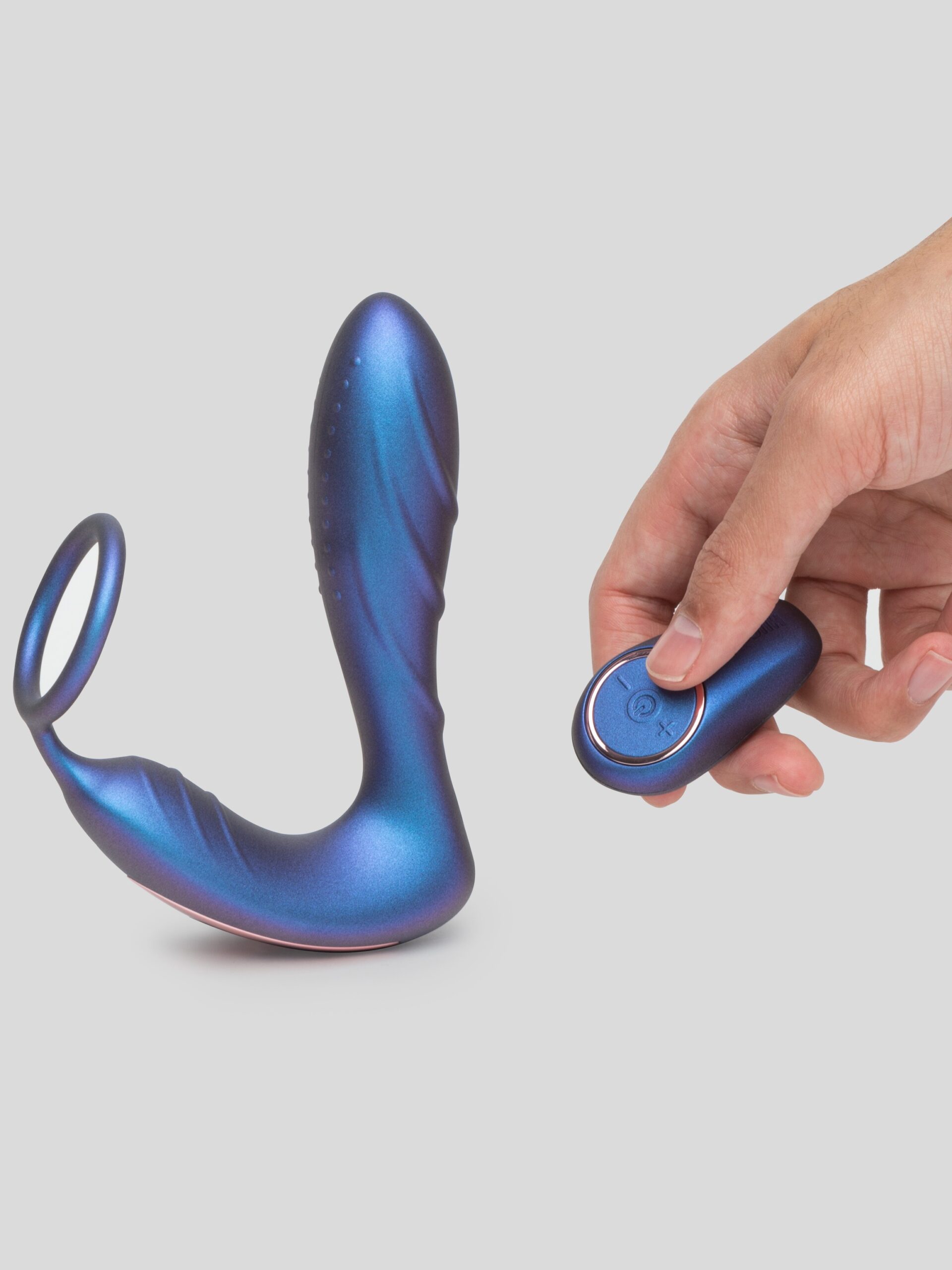 Hueman Black Hole Galactic Silicone Remote Control Cock Ring Butt Plug - Image 6