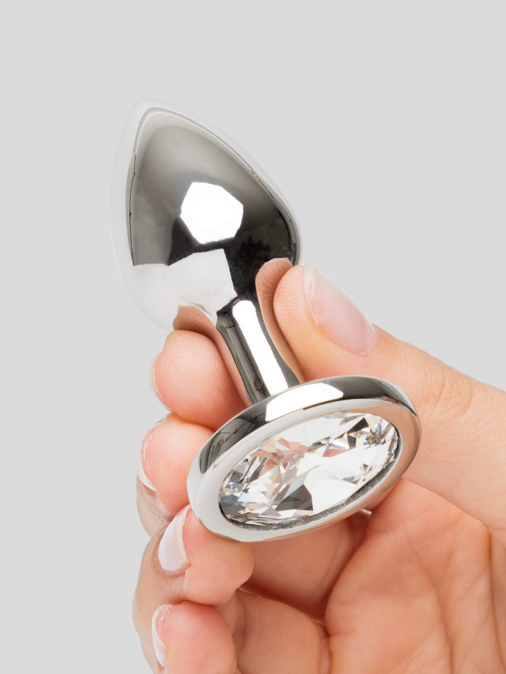 Lovehoney Luxury Crystal Stainless Steel Silver Butt Plug 2.5 Inch - Image 4