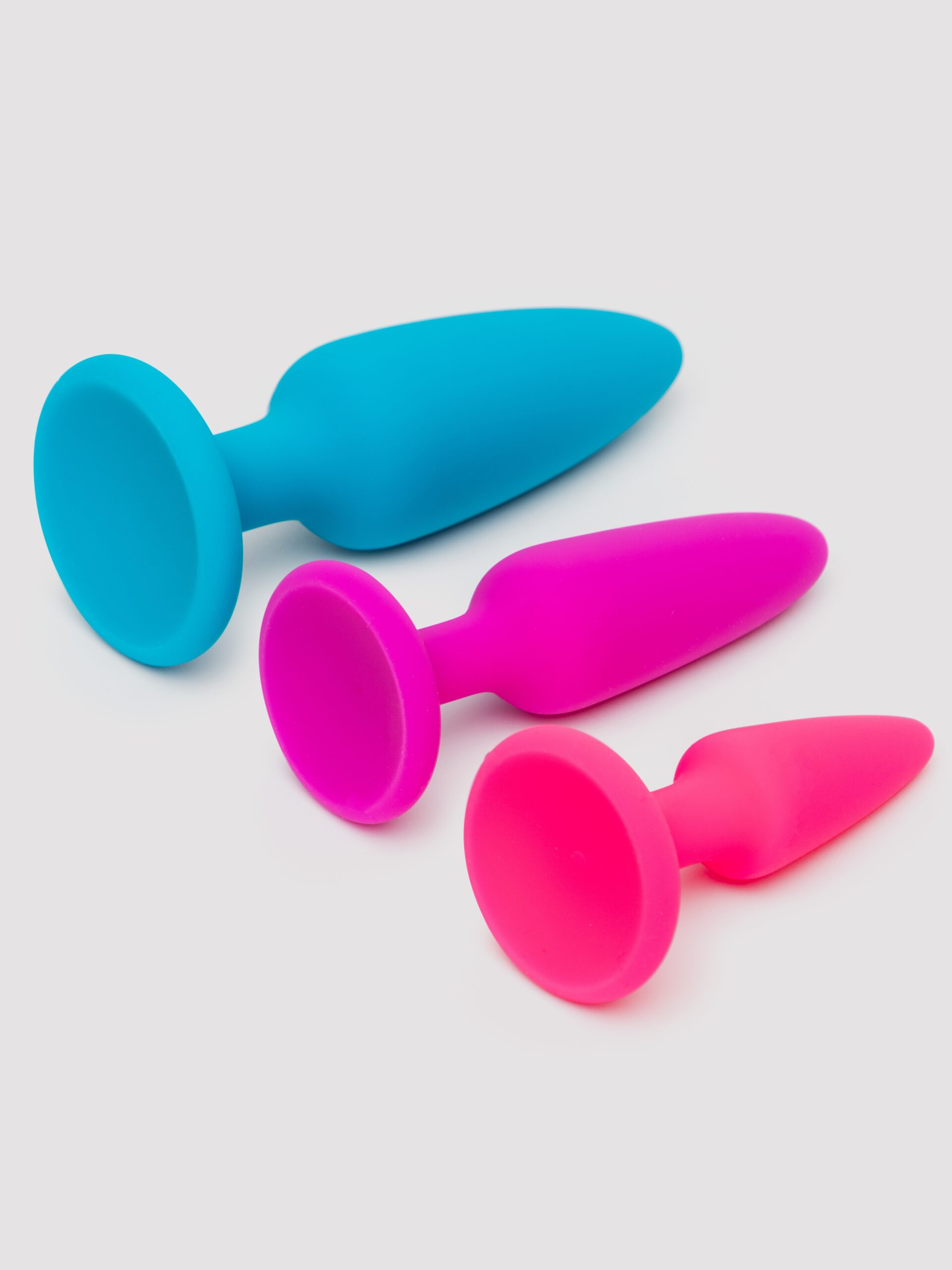 Rainbow Tapered Silicone Butt Plug Set (3-Piece) - Image 2