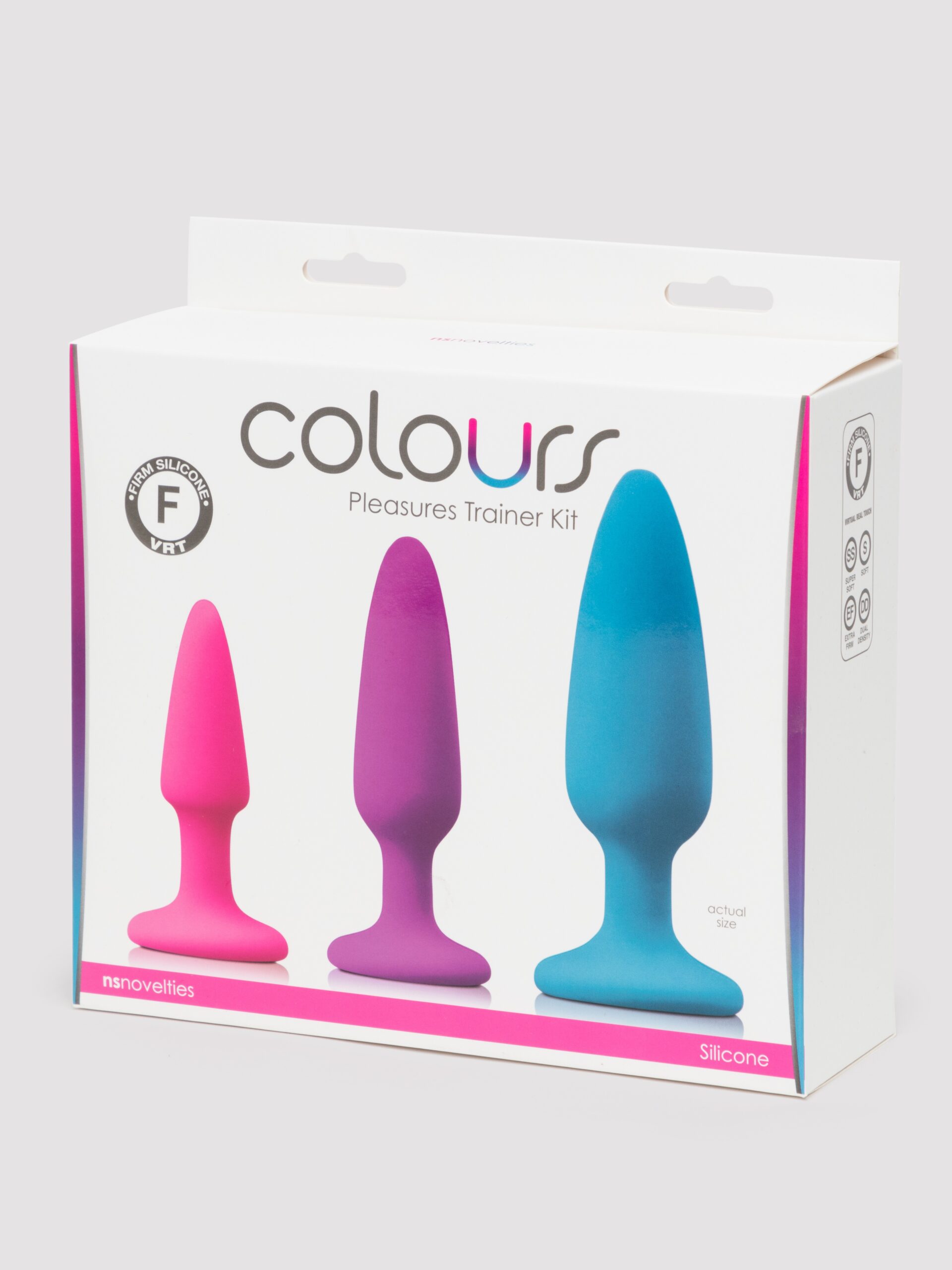 Rainbow Tapered Silicone Butt Plug Set (3-Piece) - Image 6