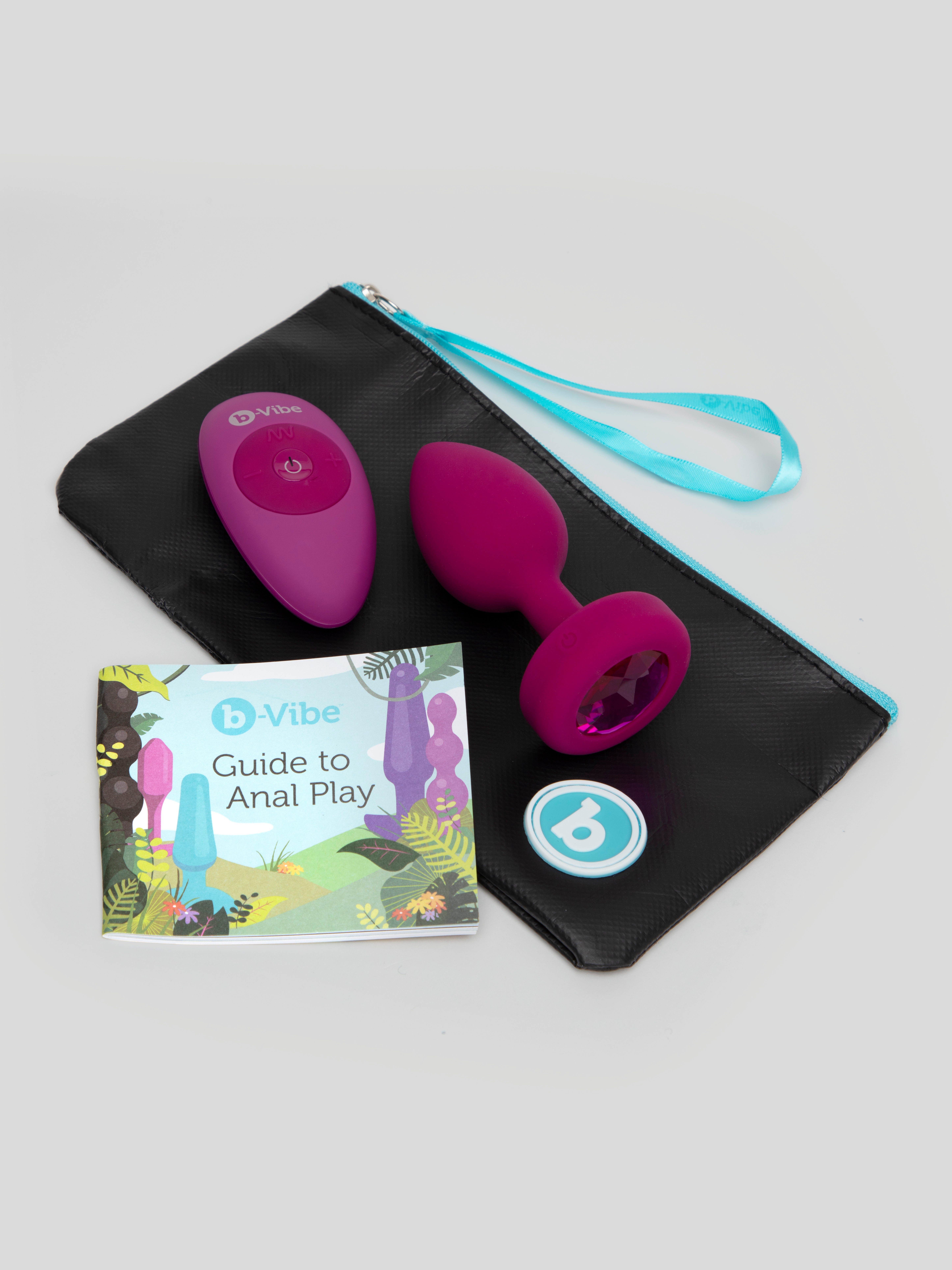 B-Vibe Remote Control Rechargeable Vibrating Silicone Jewelled Butt Plug - Image 3