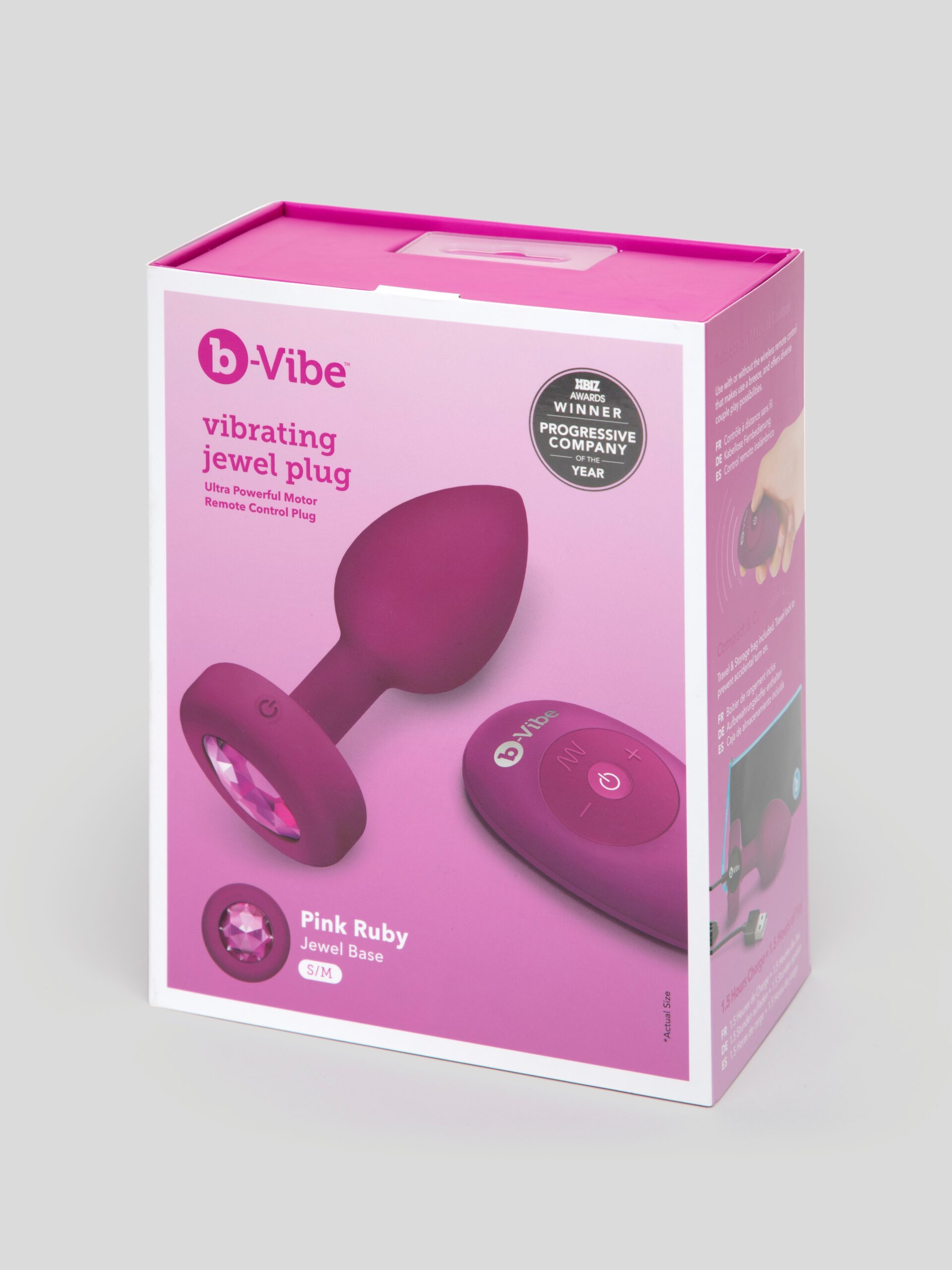 B-Vibe Remote Control Rechargeable Vibrating Silicone Jewelled Butt Plug - Image 7