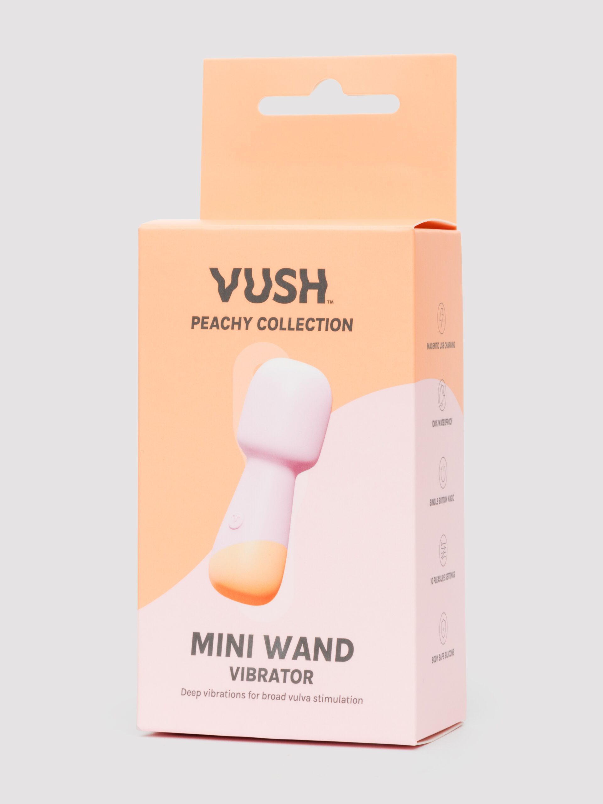Vush Peachy Rechargeable Silicone Mini Wand Massager - Image 5