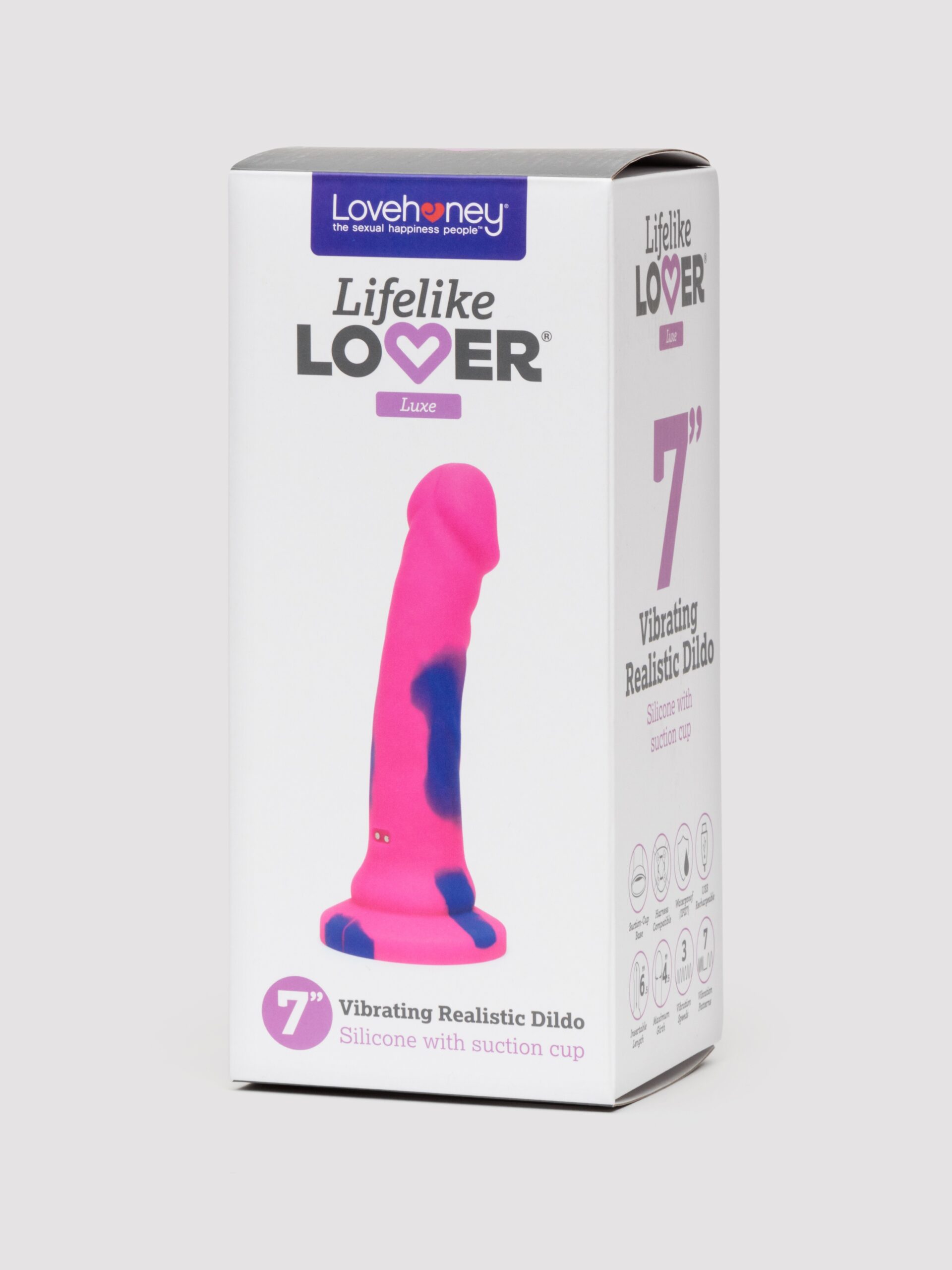 Lifelike Lover Luxe Realistic Multicoloured Silicone Vibrating Dildo 7 Inch - Image 7
