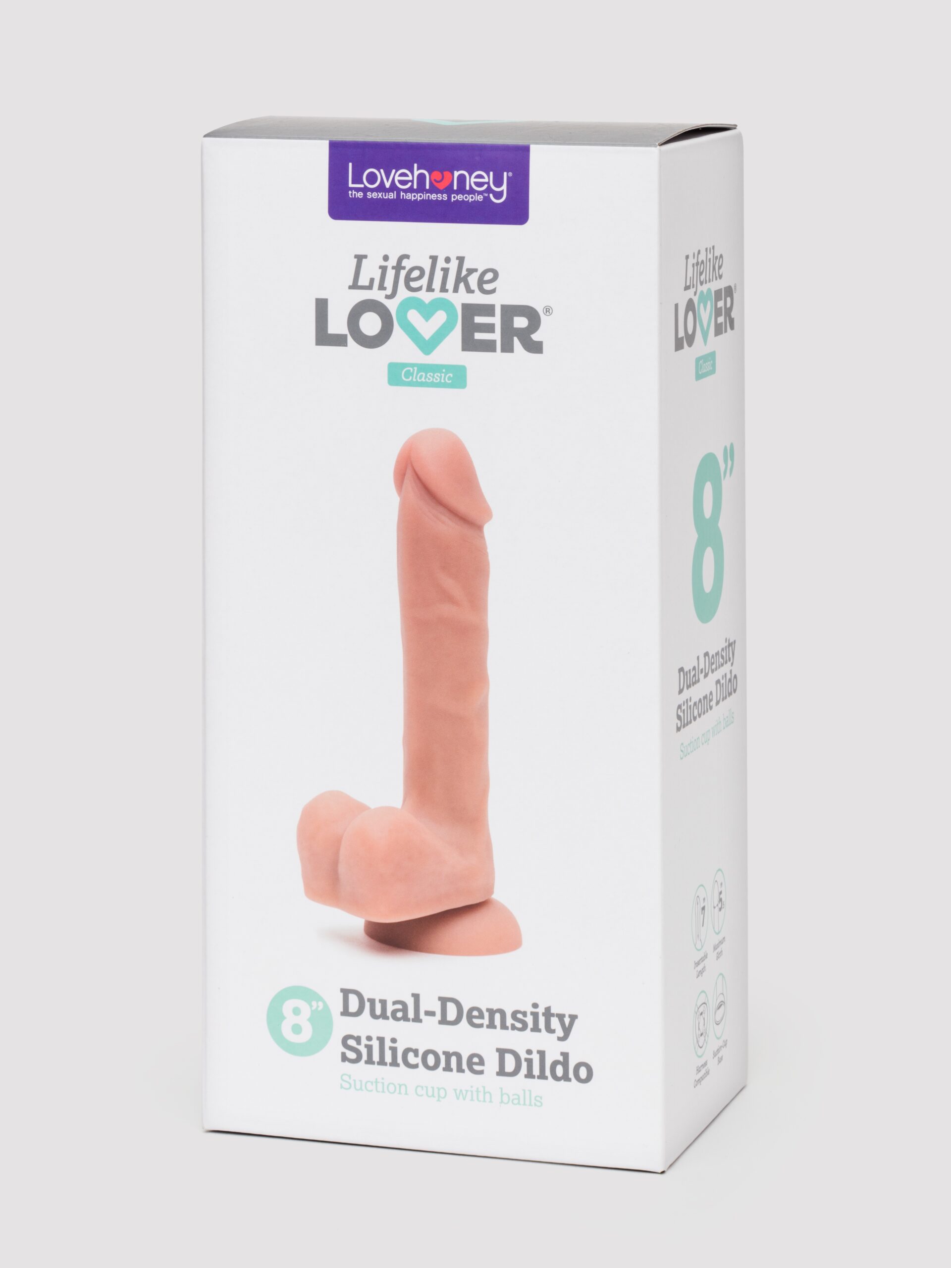 Lifelike Lover Classic Dual-Density Silicone Dildo with Balls 8 Inch - Flesh Tan - Image 6