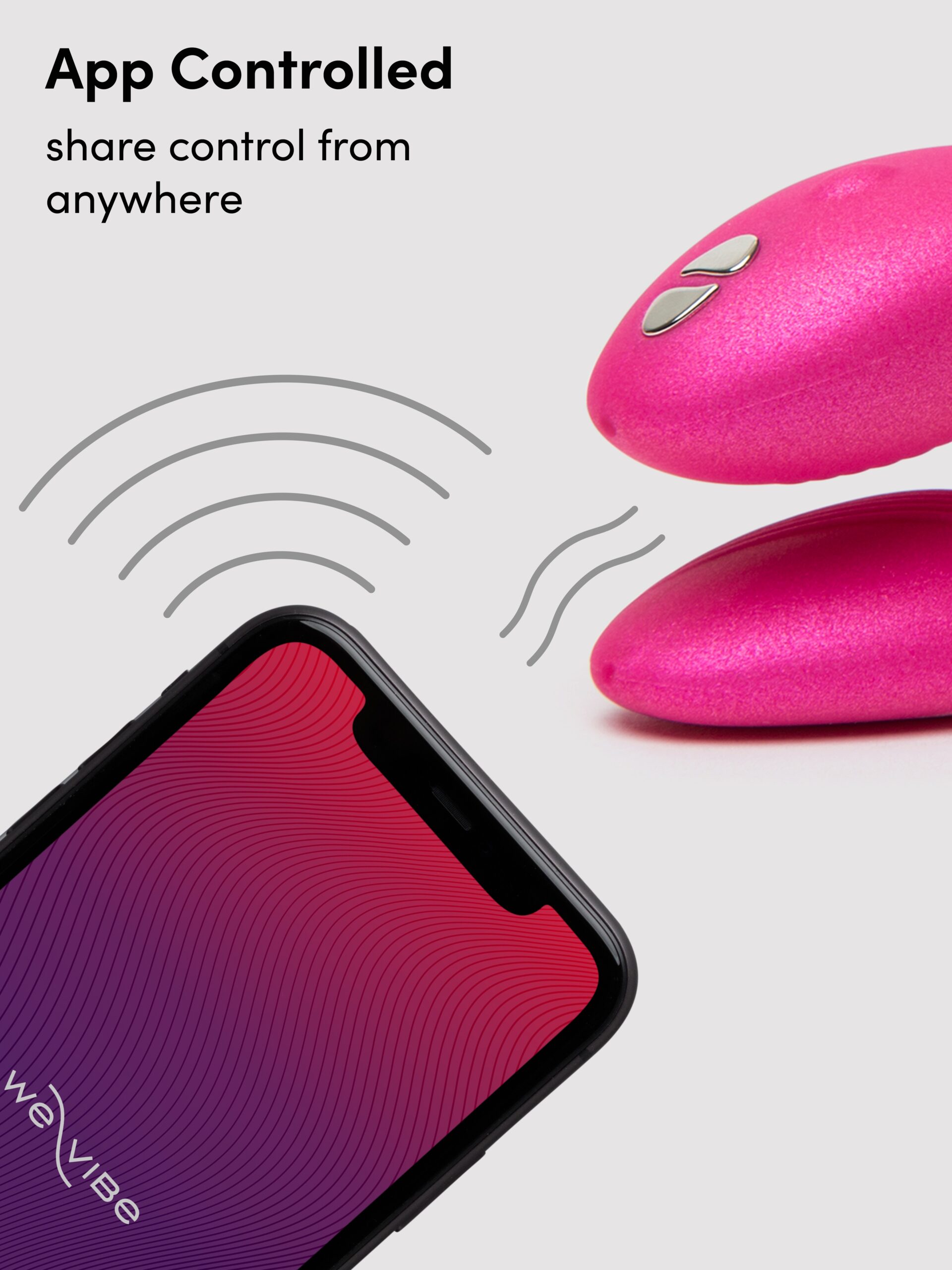 We-Vibe Chorus Cosmic Pink App and Remote Controlled Rechargeable Couple's Vibrator - Image 8