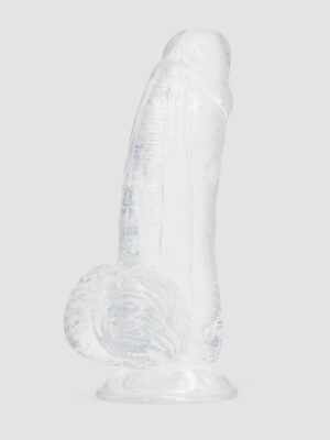 Ice Crystals Girthy Transparent Dildo with Balls 6.5 Inches