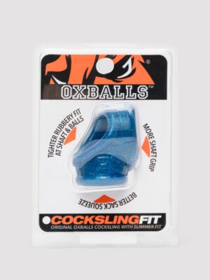 Oxballs Tight Fit Squeeze Cock and Ball Sling Blue Fire