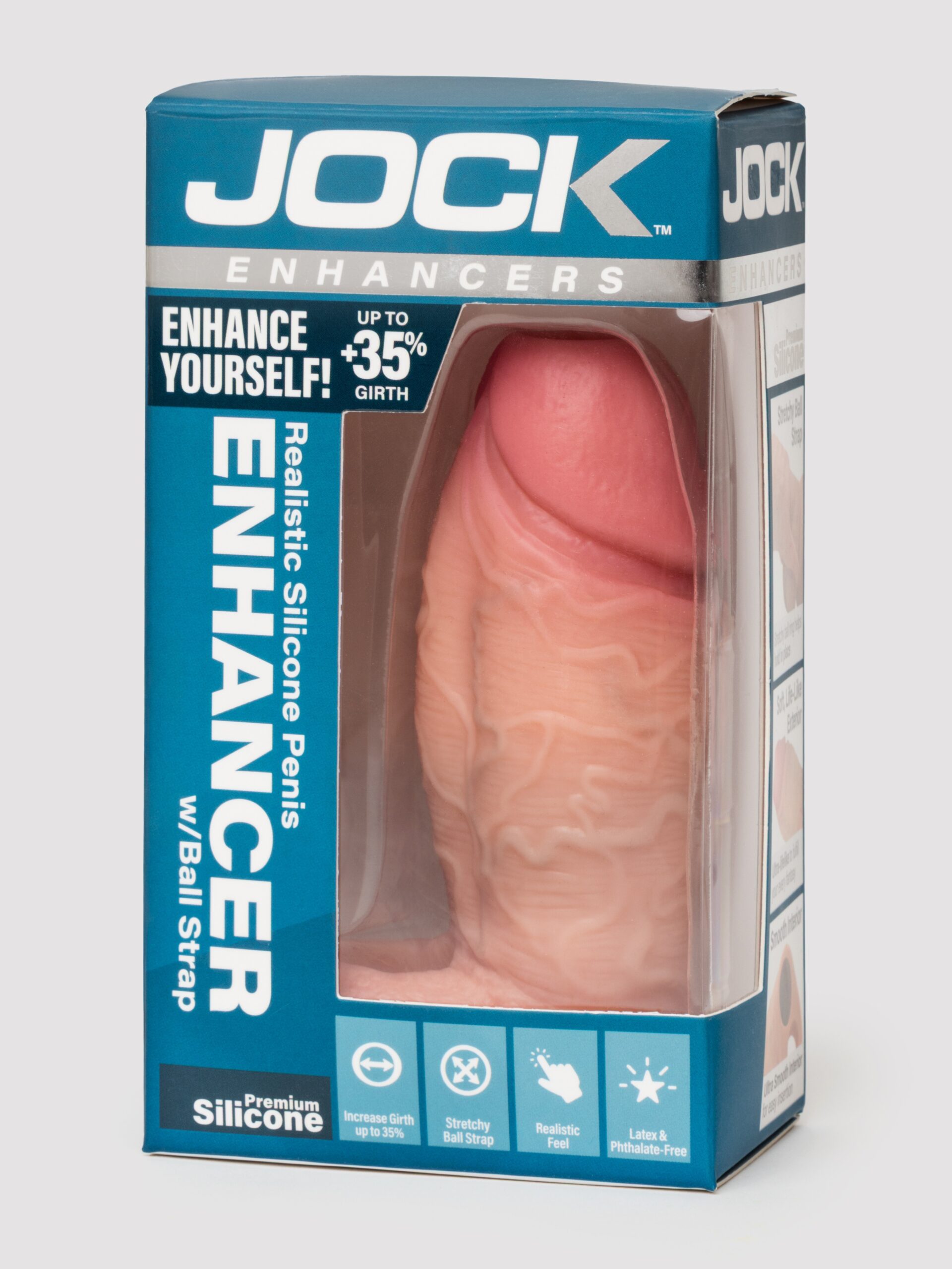 Jock Realistic Silicone Penis Enhancer with Ball Strap