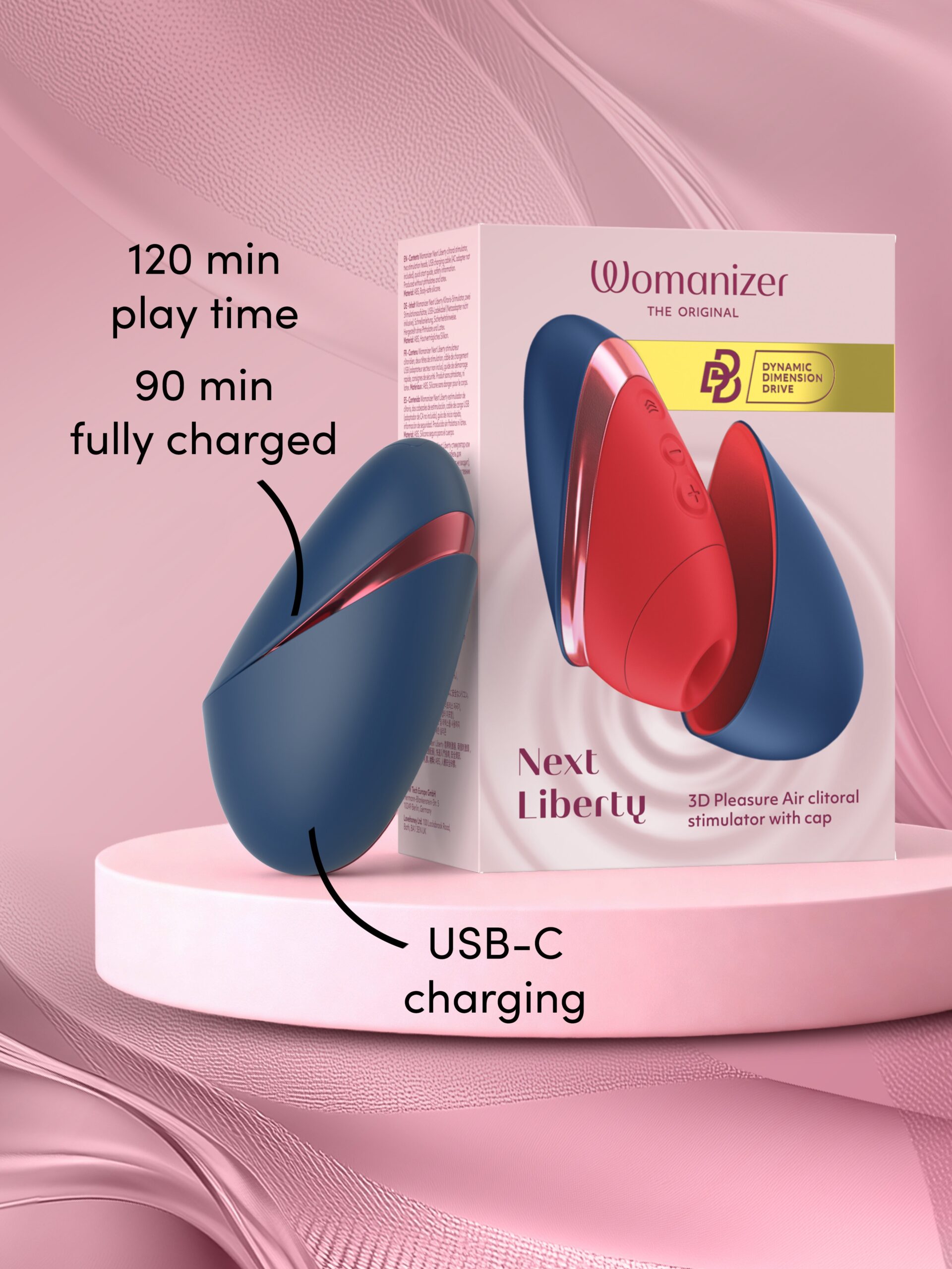 Womanizer Next Liberty Blue Red Clitoral Suction Stimulator - Image 7